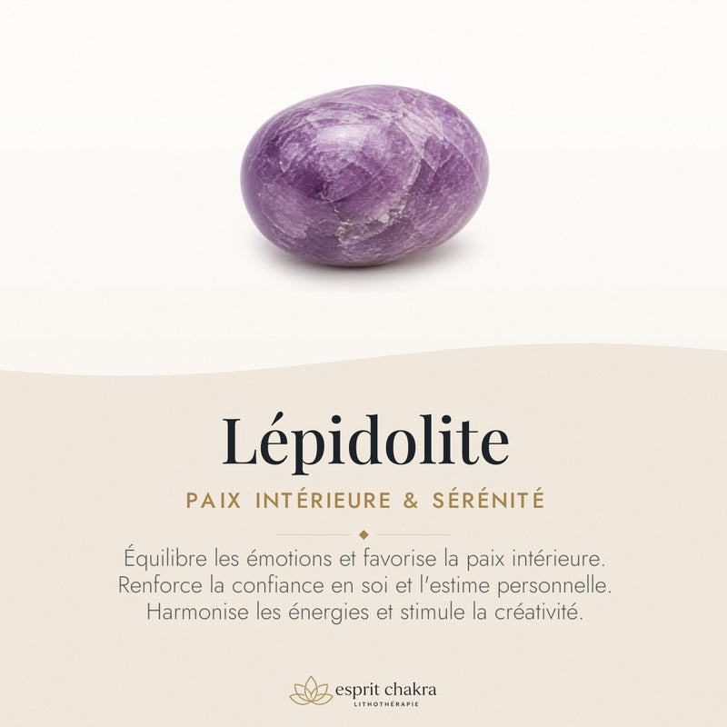 Bracelet Lépidolite 6 mm – Paix de l’Âme