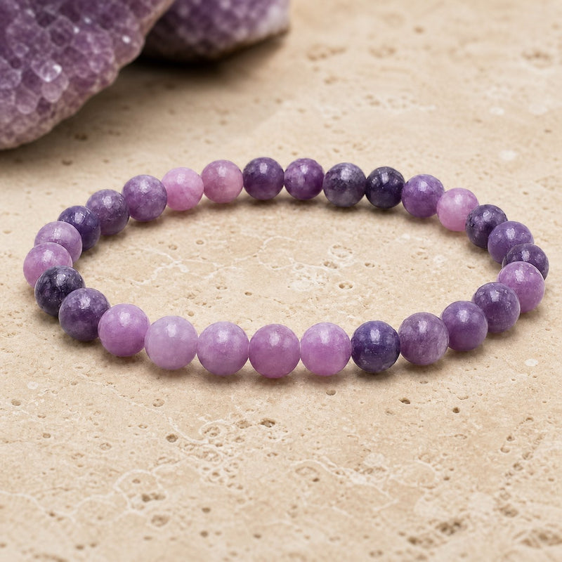Bracelet Lépidolite 6 mm – Paix de l’Âme