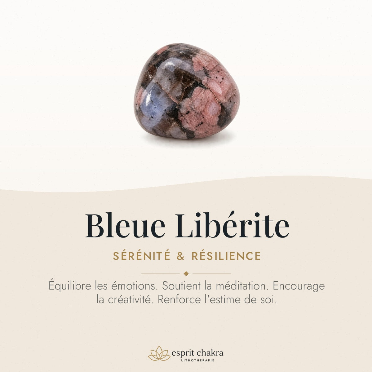 Bracelet Libérite Bleue 6 mm – Résilience Sereine — vertus de la pierre