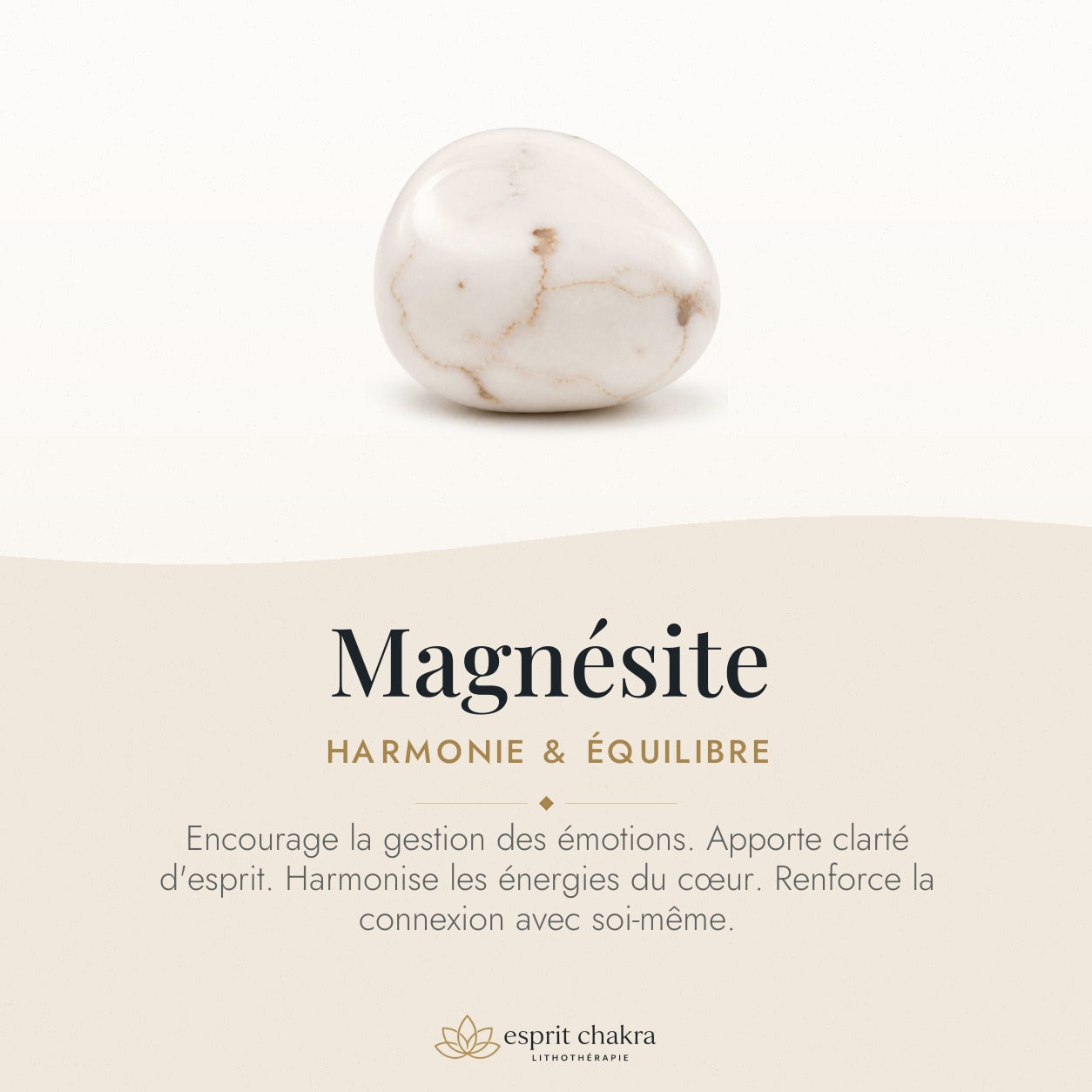 Bracelet Magnésite 8 mm – Lueur du Soir — vertus de la pierre