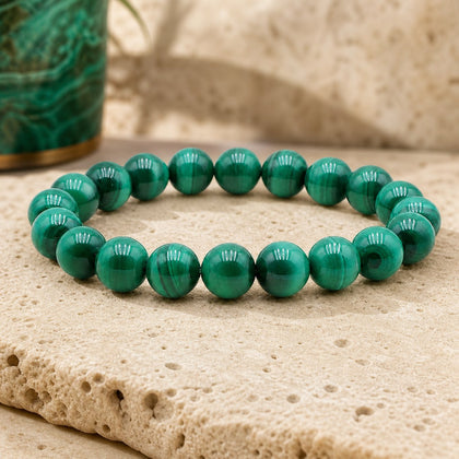 Bracelet Malachite 10 mm – Protection du Cœur