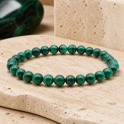 Bracelet Malachite 6 mm – Étoile Douce