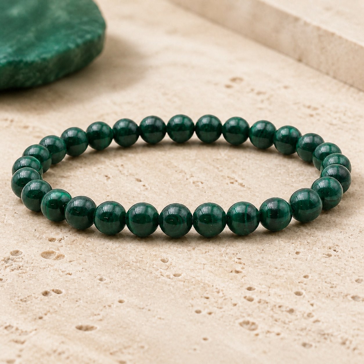 Bracelet Malachite 6 mm – Halo Doux