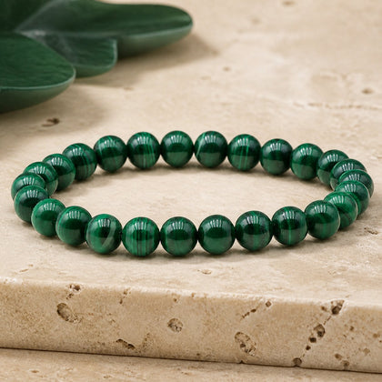 Bracelet Malachite 8 mm – Braise Douce