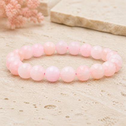 Bracelet Morganite 8 mm – Cœur Paisible