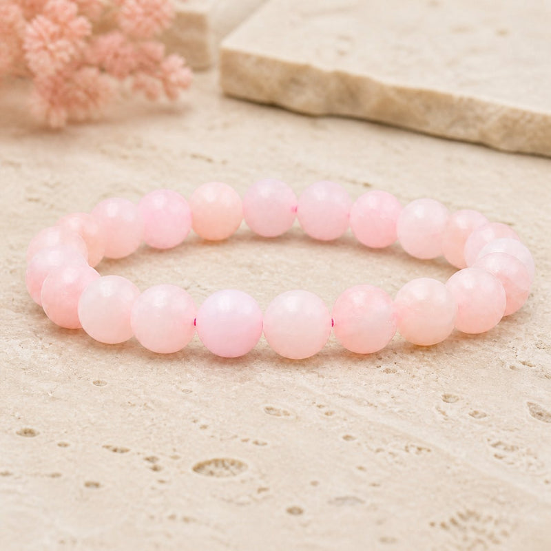 Bracelet Morganite 8 mm – Cœur Paisible