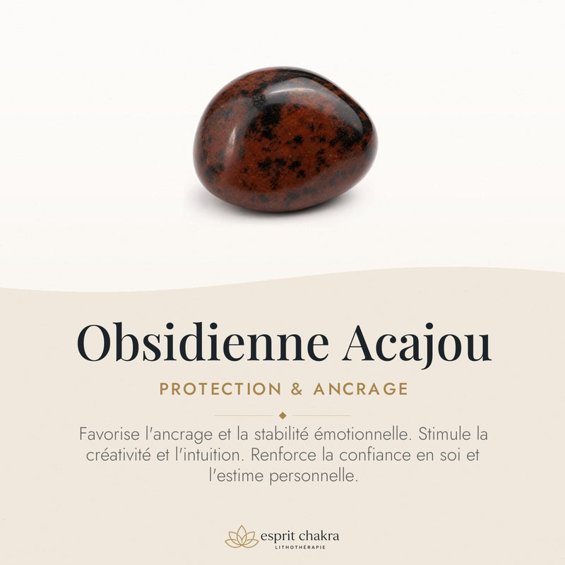 Bracelet Obsidienne Acajou 8 mm – Flamme Douce