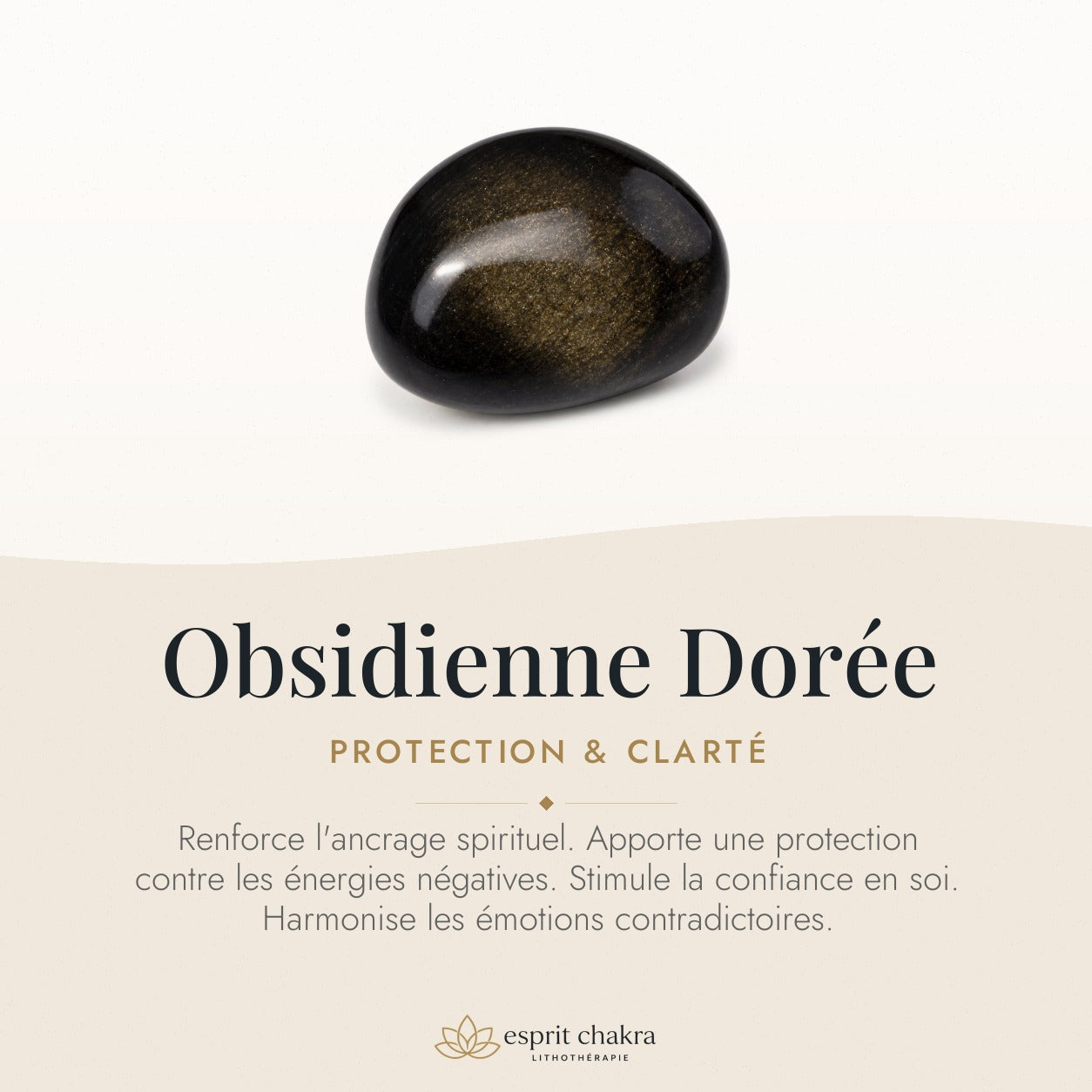 Bracelet Obsidienne Dorée 4 mm – Regard Lucide — vertus de la pierre