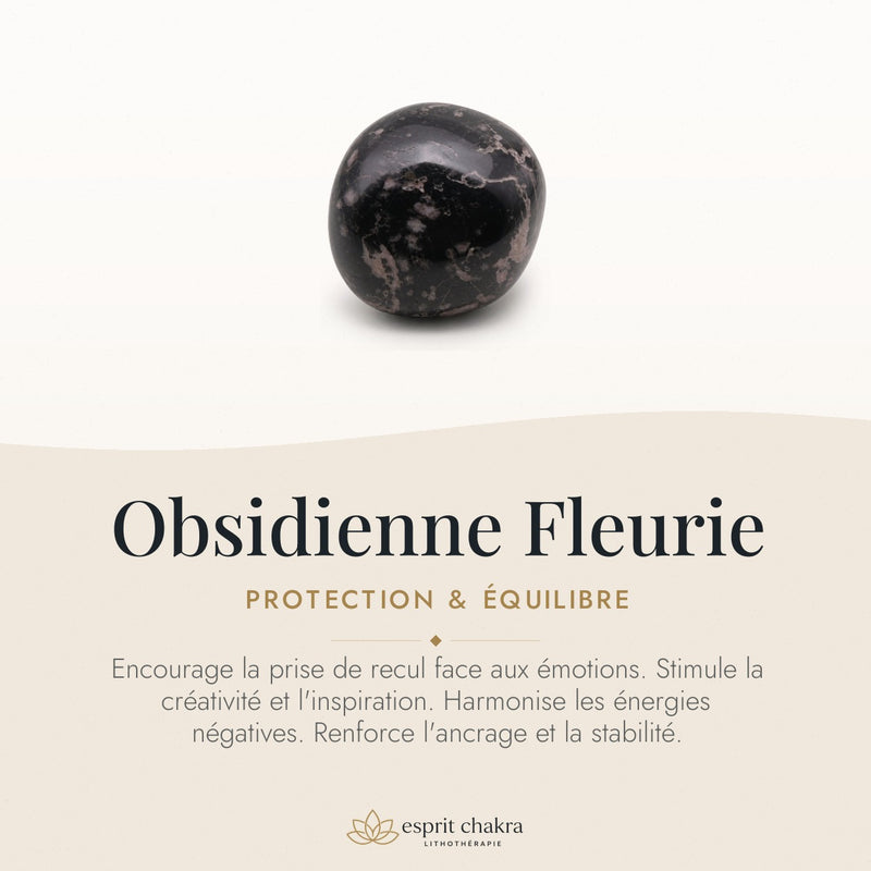 Bracelet Obsidienne Fleurie 8 mm – Renaissance Douce