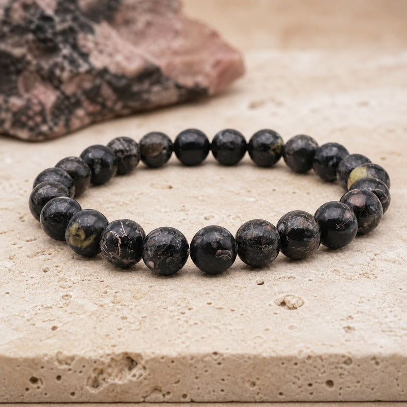 Bracelet Obsidienne Fleurie 8 mm – Renaissance Douce