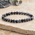 Bracelet Obsidienne Flocon de Neige 6 mm – Équilibre des Contrastes