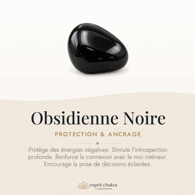 Bracelet Obsidienne Noire 6 mm – Source Claire