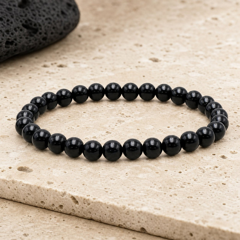 Bracelet Obsidienne Noire 6 mm – Source Claire