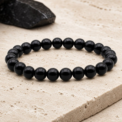 Bracelet Obsidienne Noire 8 mm – Source Douce