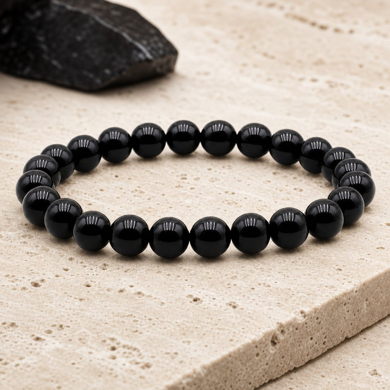 Bracelet Obsidienne Noire 8 mm – Source Douce