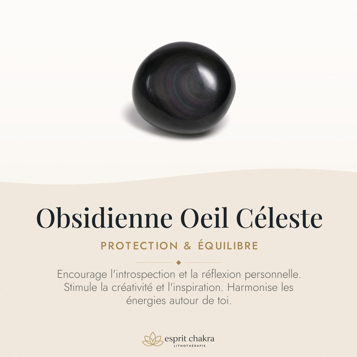 Bracelet Obsidienne Oeil Céleste 10 mm – Veille Nocturne — vertus de la pierre