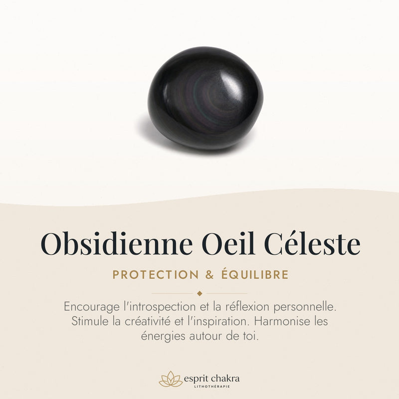 Bracelet Obsidienne Oeil Céleste 10 mm – Veille Nocturne