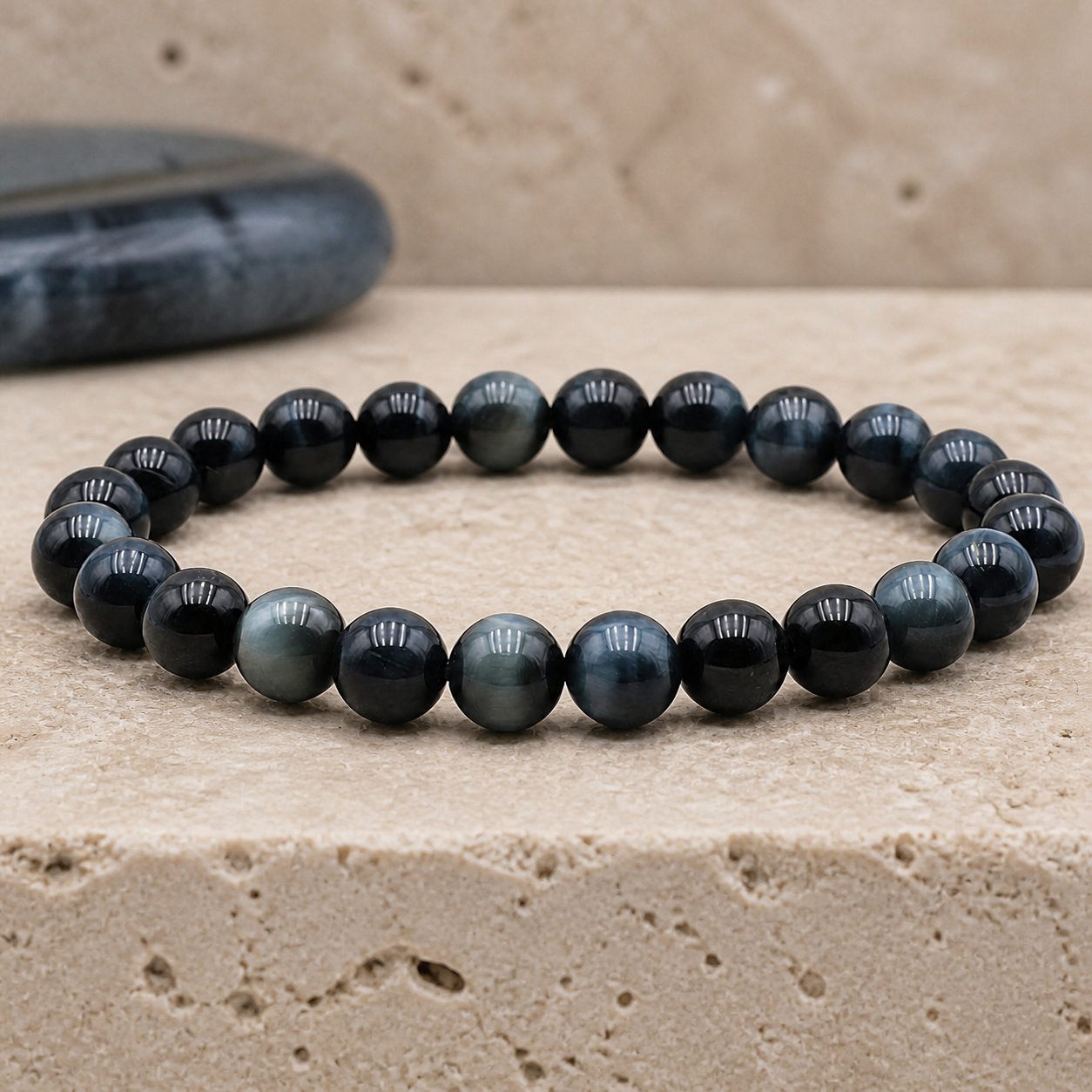 Bracelet Œil de Faucon 8 mm – Courant Paisible
