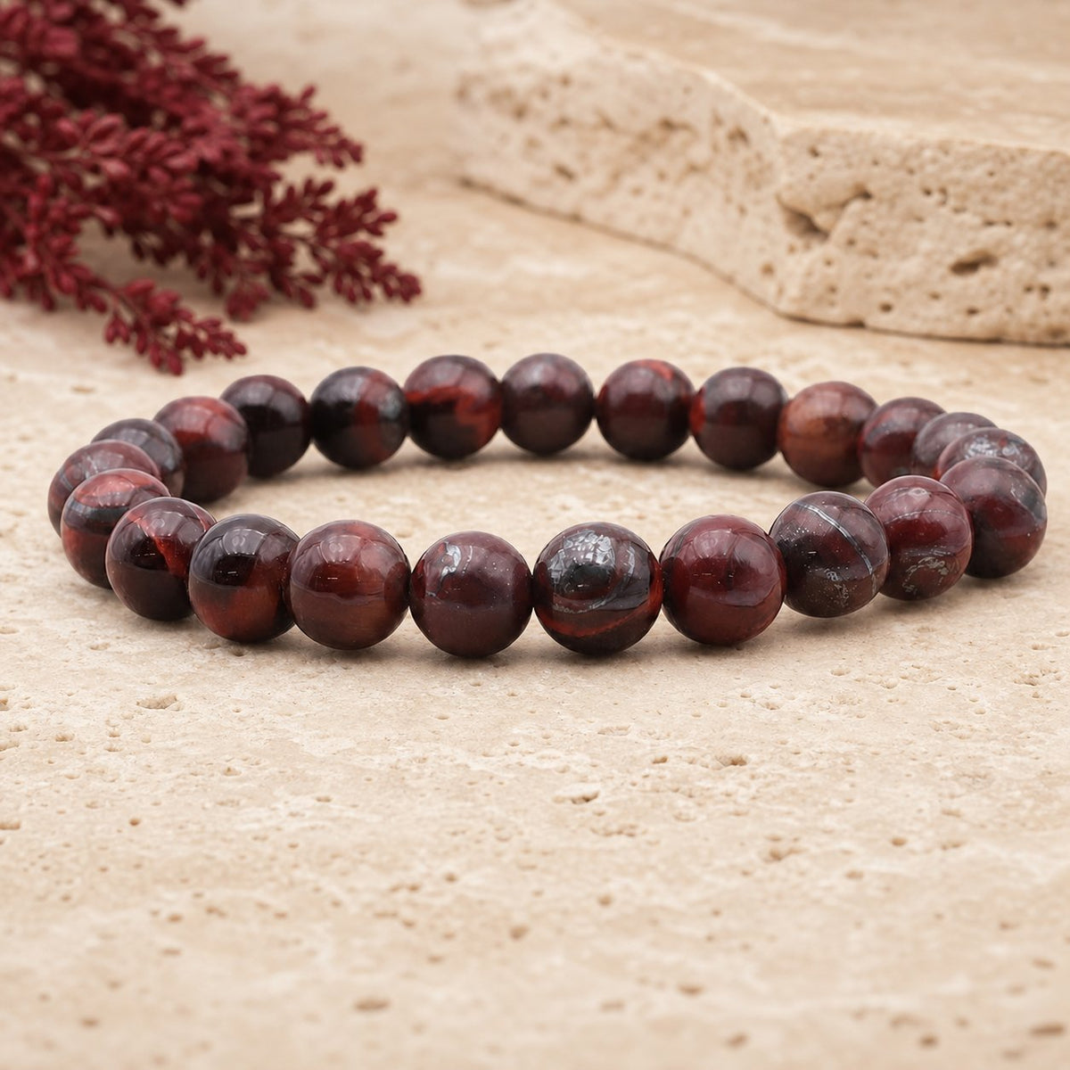 Bracelet Oeil de Taureau 8 mm – Rive Paisible