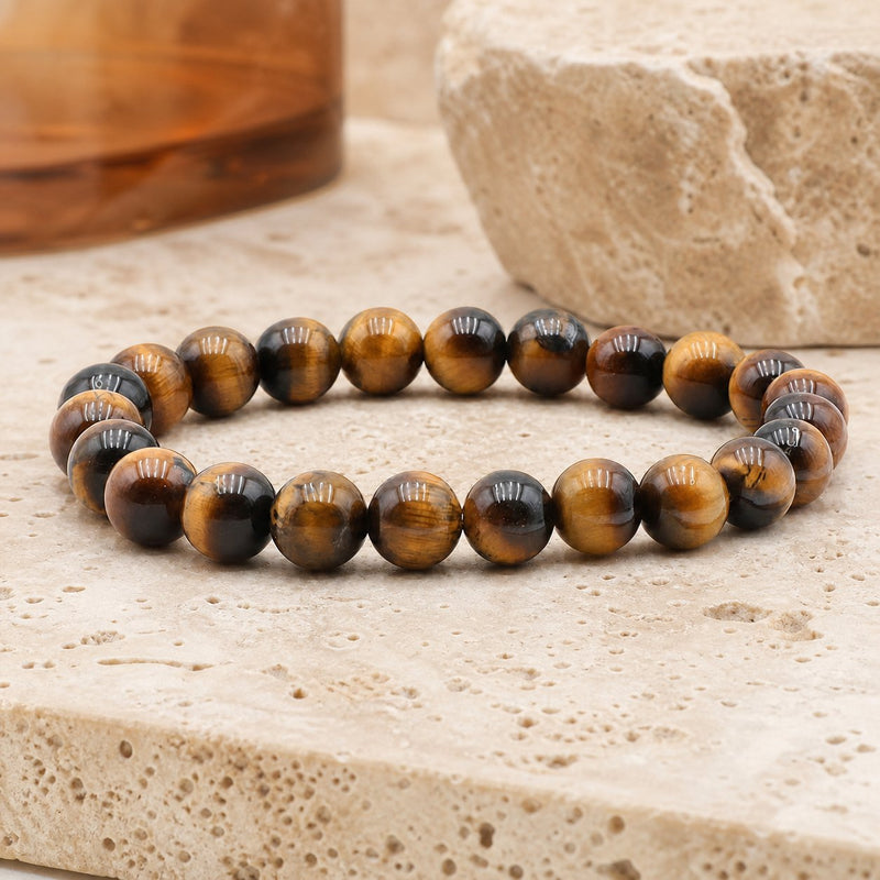 Bracelet Œil de Tigre 8 mm – Rosée Douce