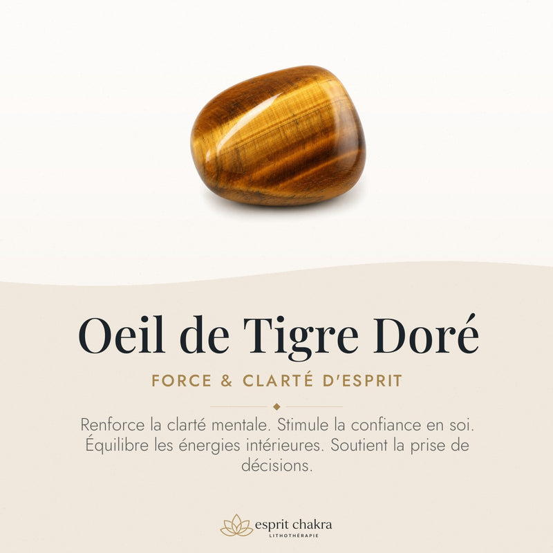 Bracelet Oeil de Tigre Doré 10 mm – Clarté de la Décision