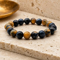 Bracelet Oeil de Tigre Doré 10 mm – Force Chaleureuse