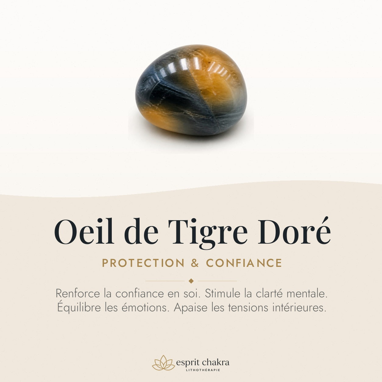 Bracelet Œil de Tigre Doré 6 mm – Brume Légère — vertus de la pierre