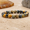 Bracelet Oeil de Tigre Doré 8 mm – Assurance Solaire