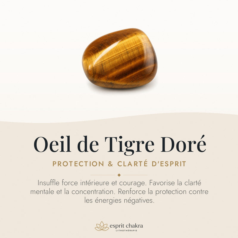 Bracelet Oeil de Tigre Doré 8 mm – Brume Douce