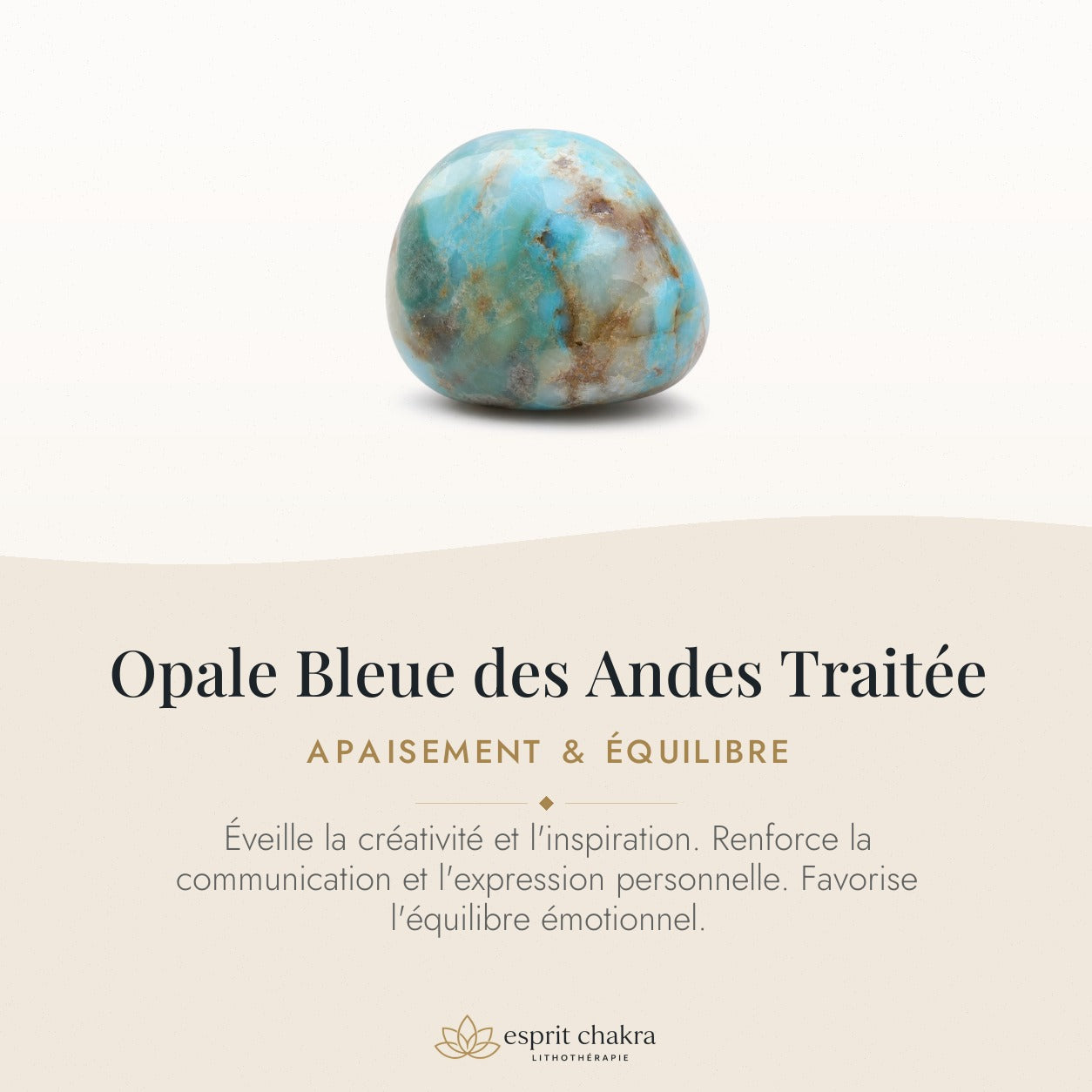 Bracelet Opale Bleue des Andes 8 mm – Apaisement des Cimes — vertus de la pierre