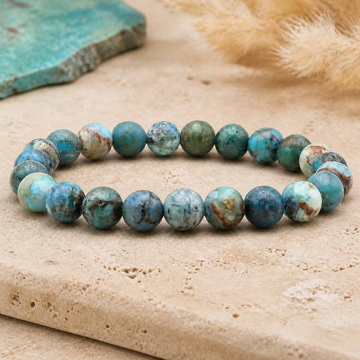 Bracelet Opale Bleue des Andes 8 mm – Apaisement des Cimes