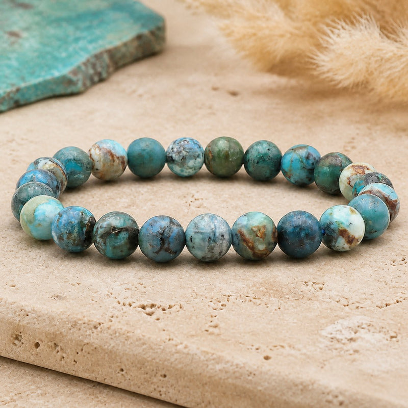 Bracelet Opale Bleue des Andes 8 mm – Apaisement des Cimes