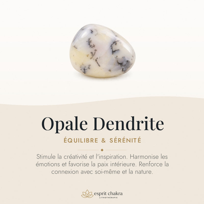 Bracelet Opale Dendrite 6 mm – Calme des Racines