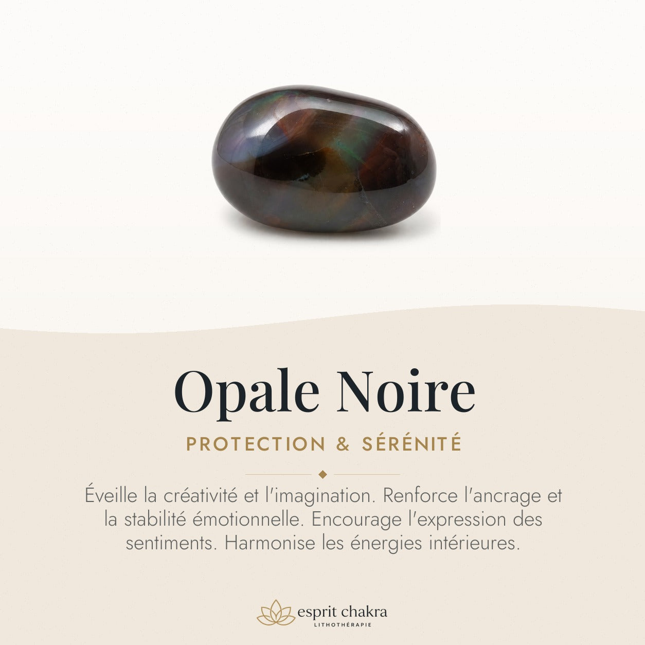 Bracelet Opale Noire 10 mm – Mystère Serein — vertus de la pierre