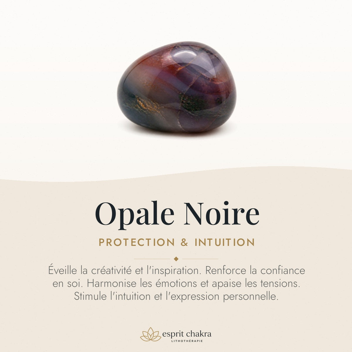 Bracelet Opale Noire 6 mm – Clairière Douce — vertus de la pierre