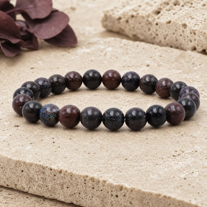 Bracelet Opale Noire 8 mm – Forêt Sereine