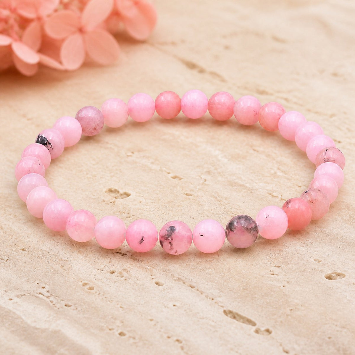 Bracelet Opale Rose 6 mm – Douceur de l’Estime