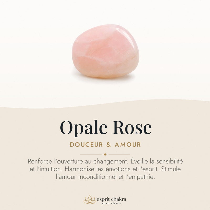 Bracelet Opale Rose 8 mm – Amour Léger