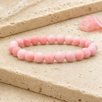 Bracelet Opale Rose 8 mm – Amour Léger