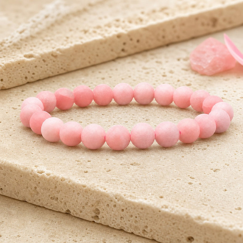 Bracelet Opale Rose 8 mm – Amour Léger