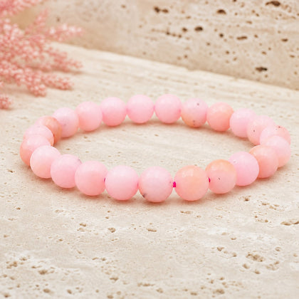 Bracelet Opale Rose 8 mm – Jardin Paisible