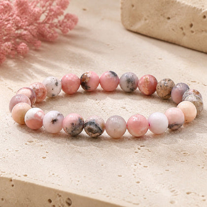 Bracelet Opale Rose 8 mm – Justesse Simple