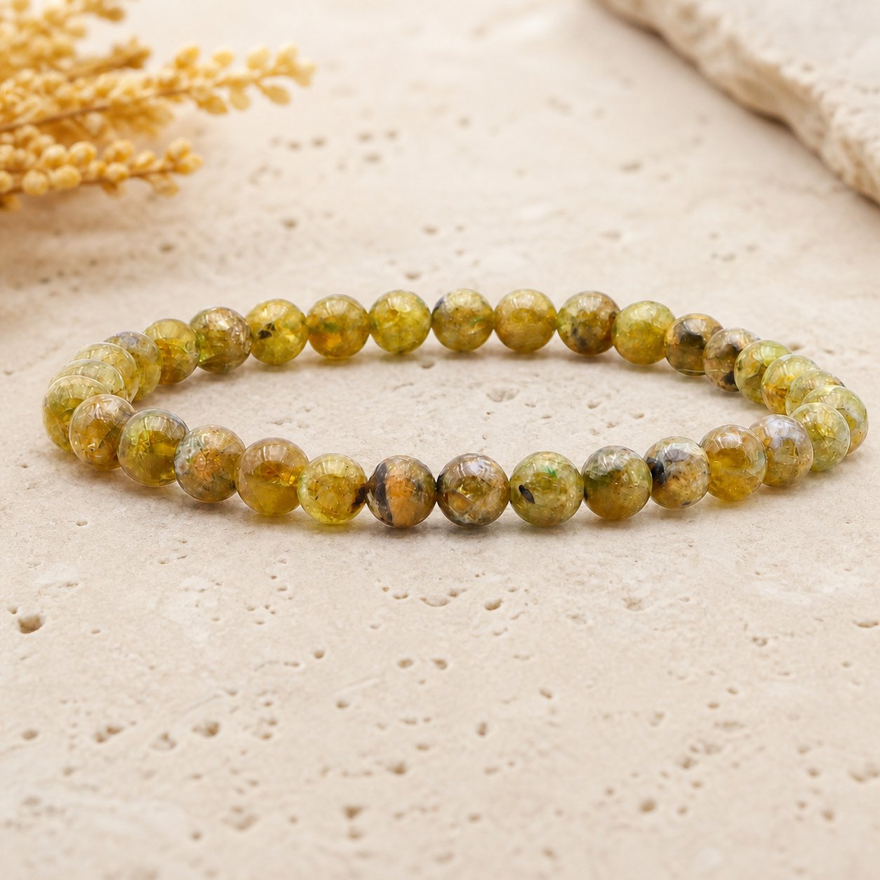 Bracelet Péridot 6 mm – Nuance Douce