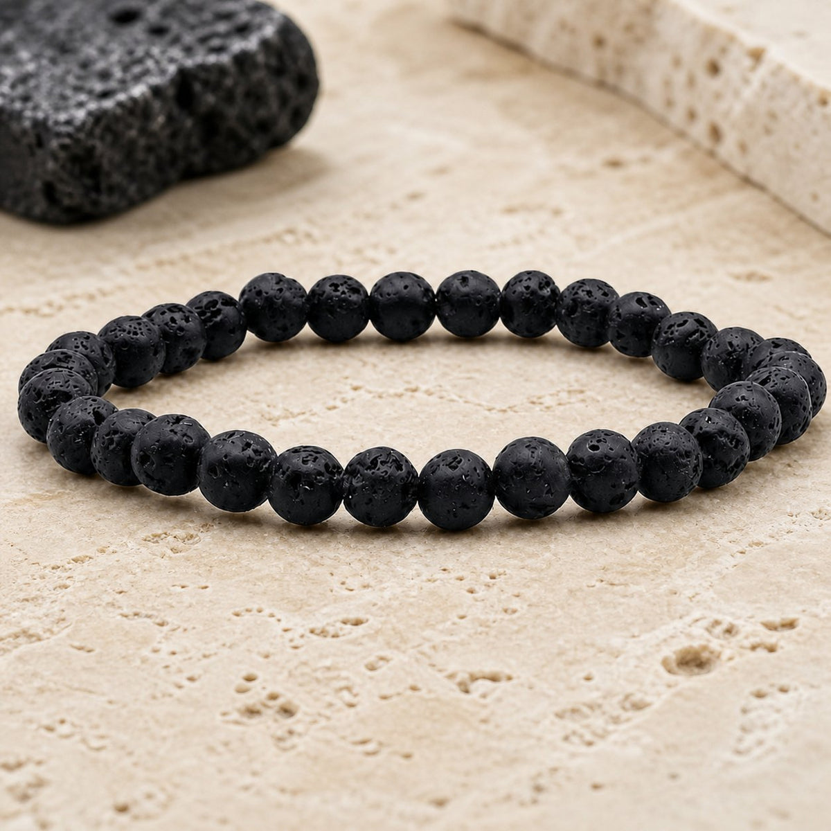 Bracelet Pierre de Lave 6 mm – Apaisement du Feu