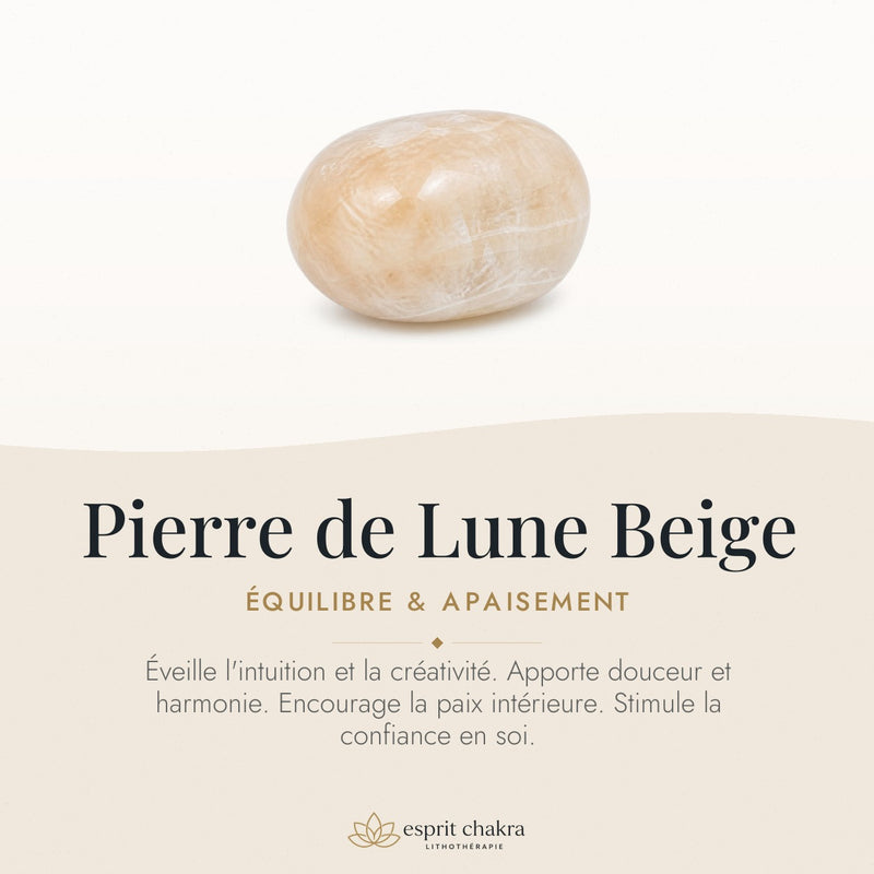 Bracelet Pierre de Lune Beige 6 mm – Attente Apaisée