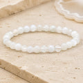 Bracelet Pierre de Lune Beige 6 mm – Équilibre des Humeurs