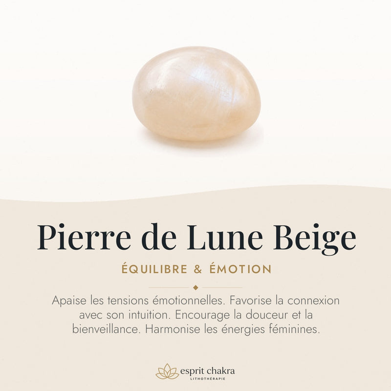 Bracelet Pierre de Lune Beige 8 mm – Constance Douce
