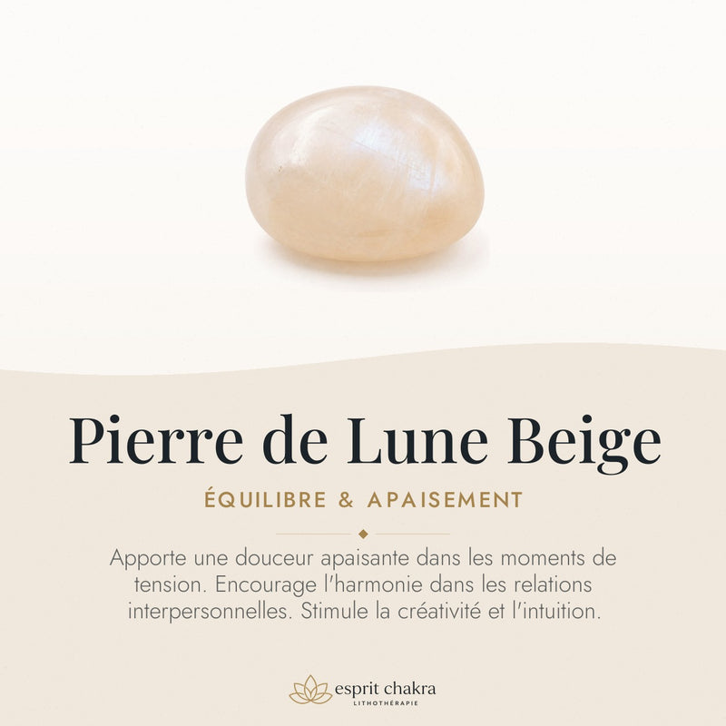 Bracelet Pierre de Lune Beige 8 mm – Patience des Saisons