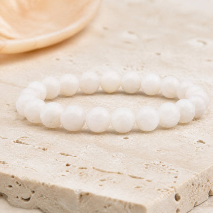 Bracelet Pierre de Lune Beige 8 mm – Patience des Saisons