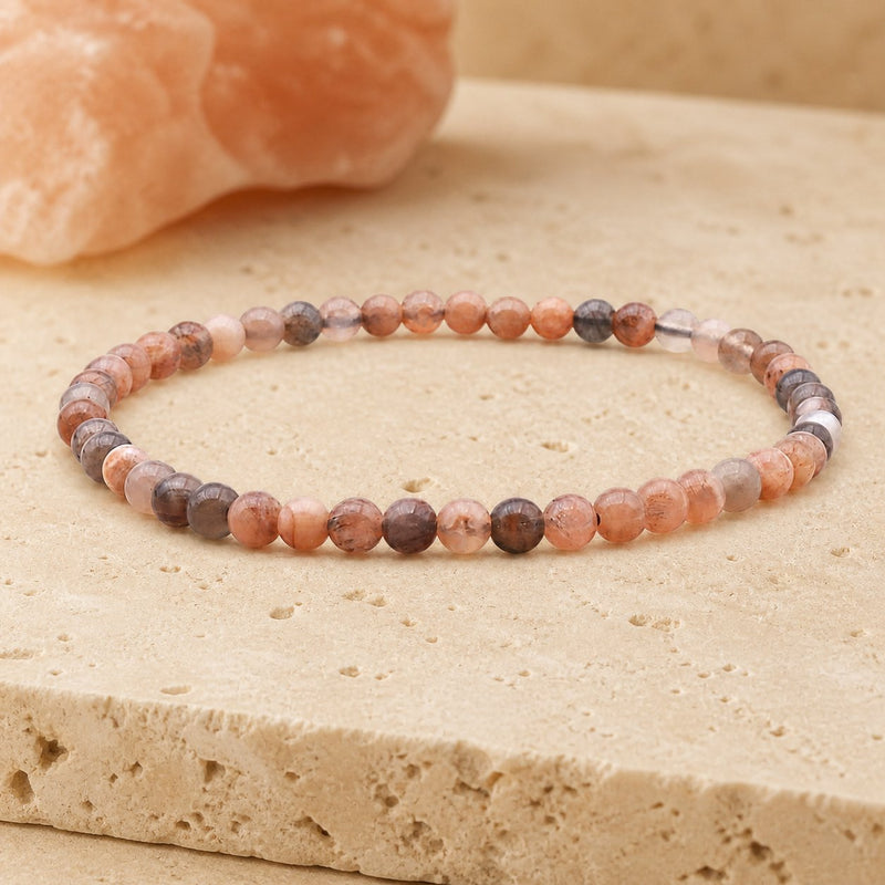 Bracelet Pierre de Lune Brune 4 mm – Réconfort Lunaire